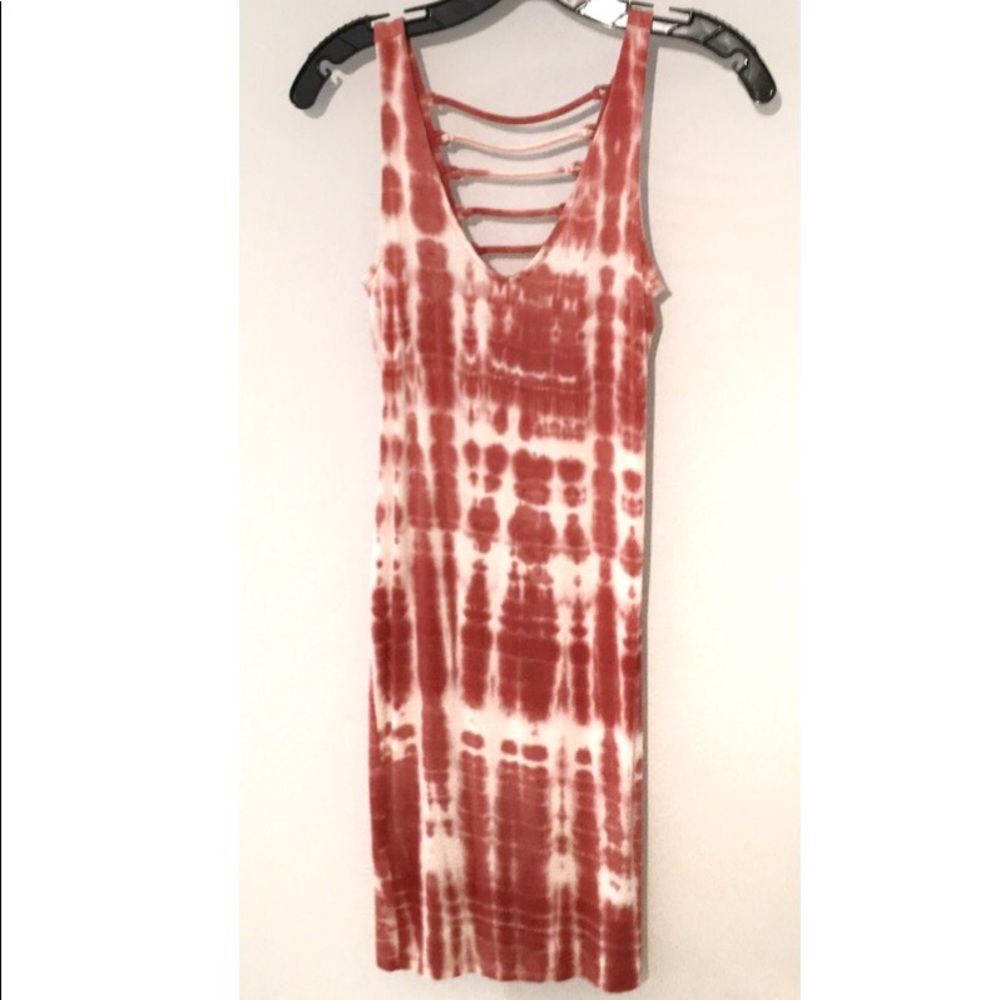 Tie-Dye Tank Dress Criss Cross Back Detail